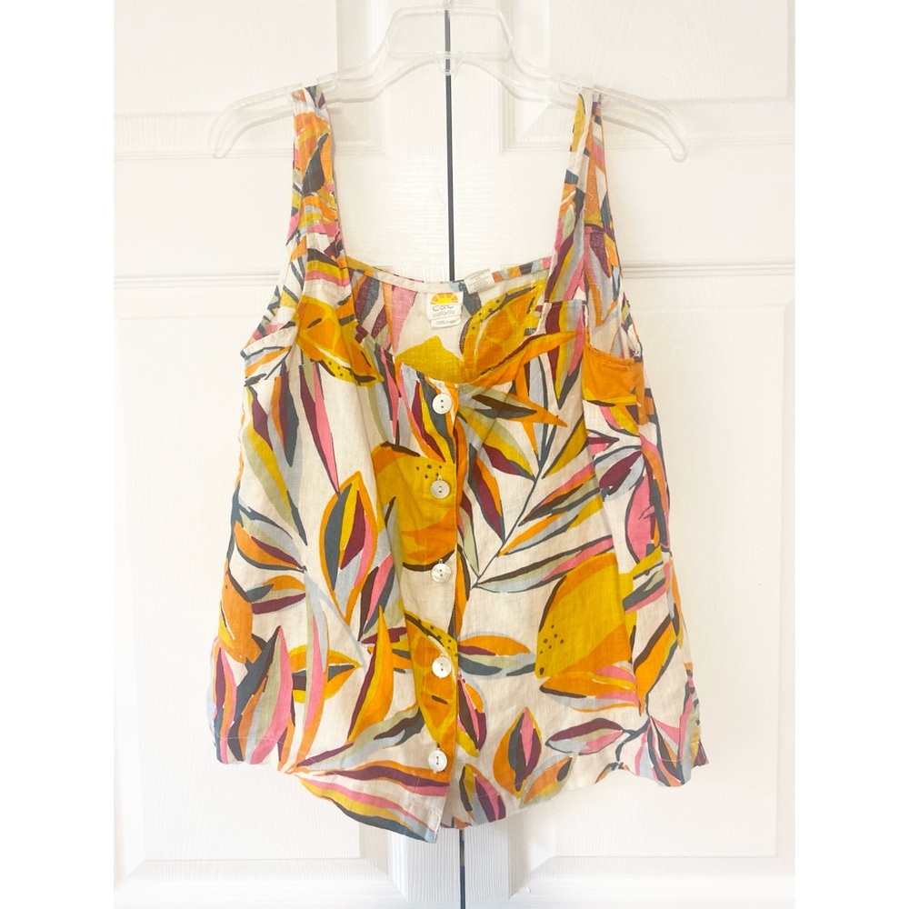 C&C California Multicolor Floral Button-Down Blouse